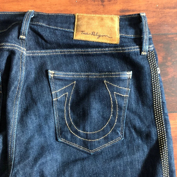 True Religion Halle Tuxedo Skinny Jeans Blue Low Rise Y2K size 27 - Picture 9 of 15